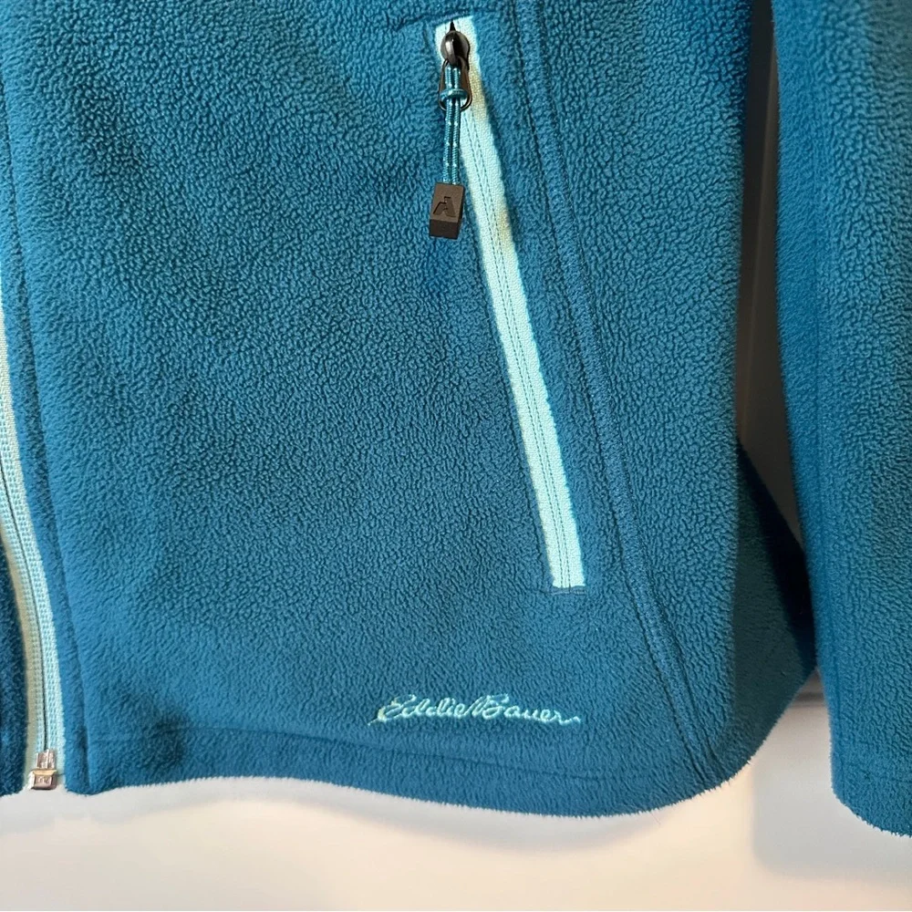 Eddie Bauer First Ascent full zip fleece jacket - teal sz Med - Picture 2 of 12